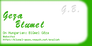 geza blumel business card