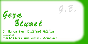 geza blumel business card